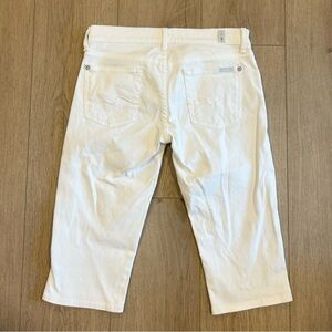 7 For All Mankind White Cropped Bermuda Jean Shorts Size 26